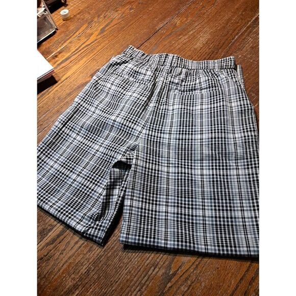 Large Tinseltown White Black Grey Bootcut Plaid Pants with Pockets Belt Loops - Picture 3 of 3